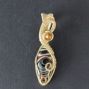 Elegant Fordite Swirl Pendant